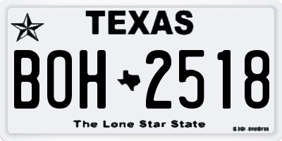 TX license plate BOH2518