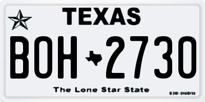 TX license plate BOH2730