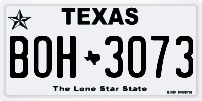 TX license plate BOH3073