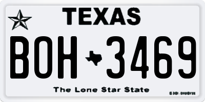 TX license plate BOH3469