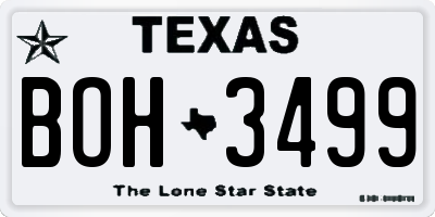 TX license plate BOH3499