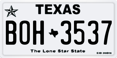 TX license plate BOH3537