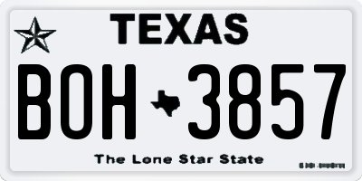 TX license plate BOH3857