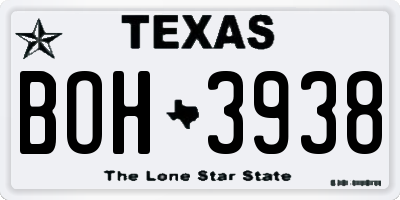 TX license plate BOH3938