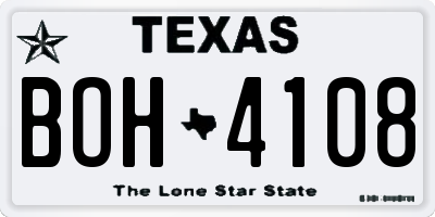 TX license plate BOH4108