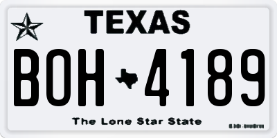 TX license plate BOH4189
