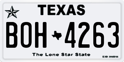 TX license plate BOH4263