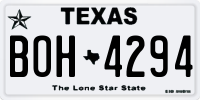TX license plate BOH4294