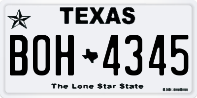 TX license plate BOH4345