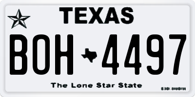 TX license plate BOH4497