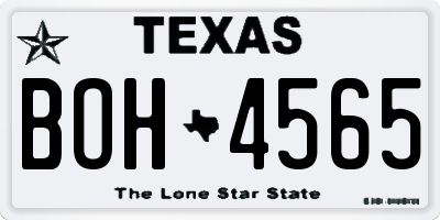 TX license plate BOH4565