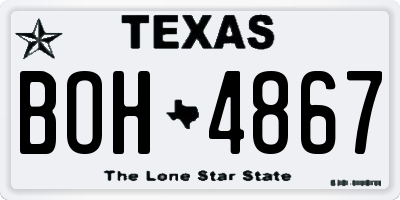 TX license plate BOH4867