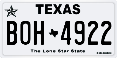 TX license plate BOH4922
