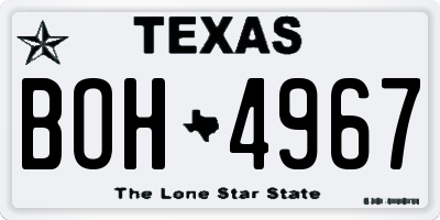 TX license plate BOH4967
