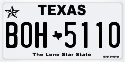 TX license plate BOH5110