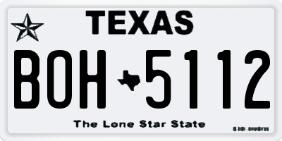 TX license plate BOH5112