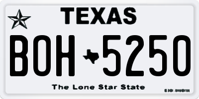 TX license plate BOH5250