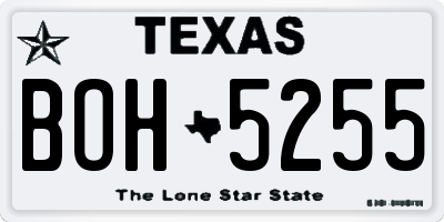 TX license plate BOH5255