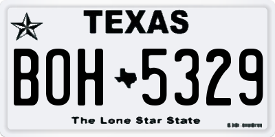 TX license plate BOH5329