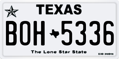 TX license plate BOH5336