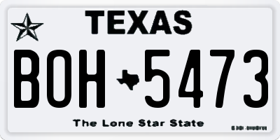 TX license plate BOH5473