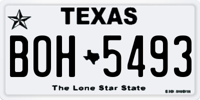 TX license plate BOH5493