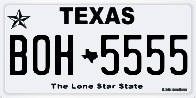 TX license plate BOH5555