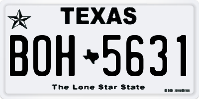 TX license plate BOH5631