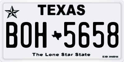 TX license plate BOH5658