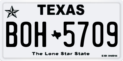 TX license plate BOH5709
