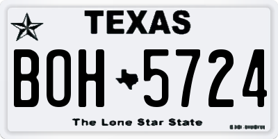 TX license plate BOH5724