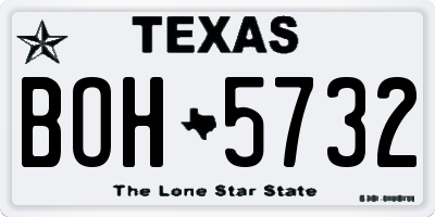 TX license plate BOH5732