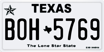TX license plate BOH5769