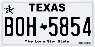 TX license plate BOH5854