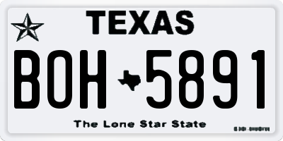 TX license plate BOH5891