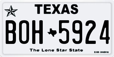 TX license plate BOH5924