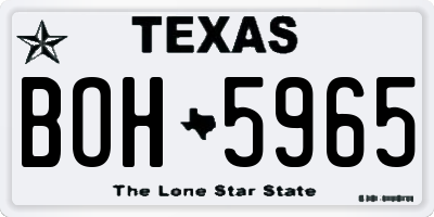 TX license plate BOH5965