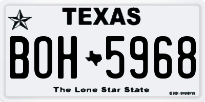TX license plate BOH5968