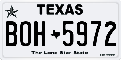 TX license plate BOH5972
