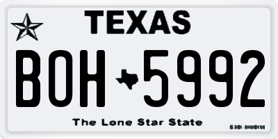 TX license plate BOH5992