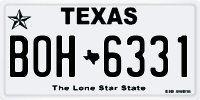 TX license plate BOH6331