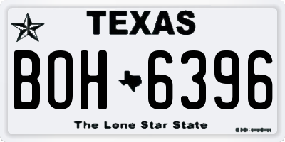 TX license plate BOH6396