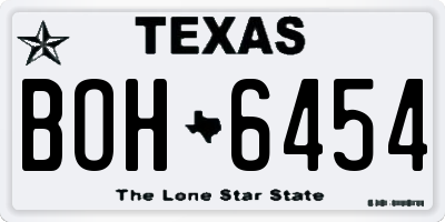 TX license plate BOH6454