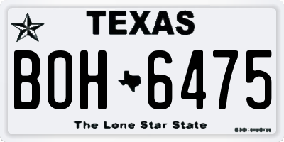 TX license plate BOH6475