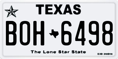 TX license plate BOH6498