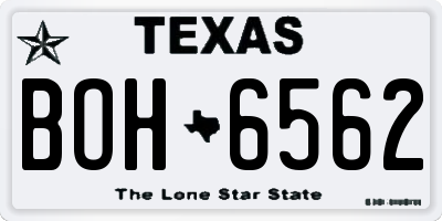 TX license plate BOH6562