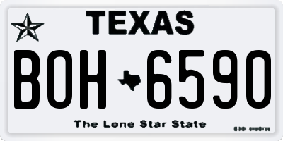 TX license plate BOH6590