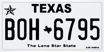 TX license plate BOH6795