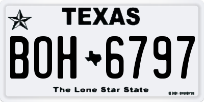 TX license plate BOH6797