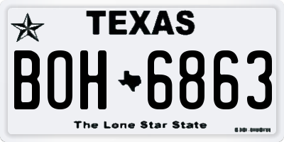TX license plate BOH6863